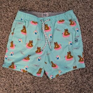 Partypants Mens Mint Green Wish You Were Beer Swim Trunks - Medium